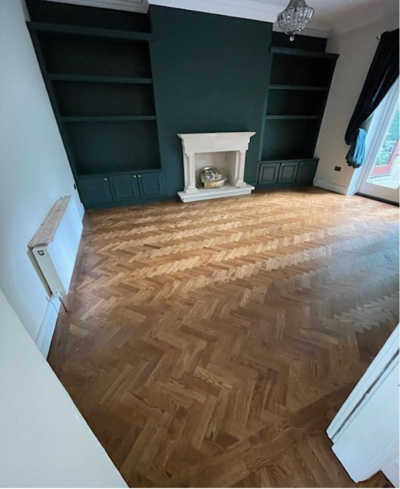 New Herringbone Oak Floor Installation